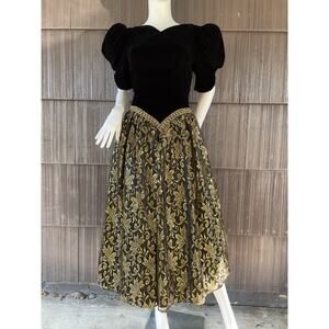 🔥NWOT VTG Scott McClintock Puff Sleeve Ball Gown Prom 80s Bridgerton Dress 4/6